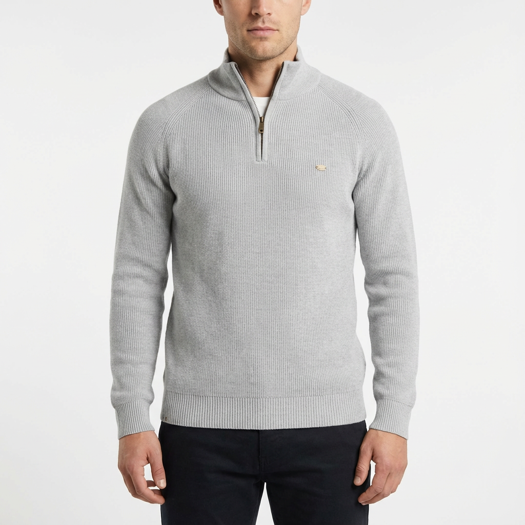 Aiden | Suéter de Punto Acanalado con Cremallera para Hombre