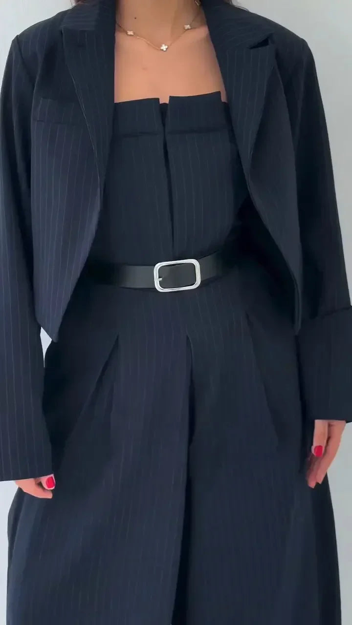 Lidia | Conjunto de Bustier + Chaqueta para Damas – Estilo Elegante y Moderno