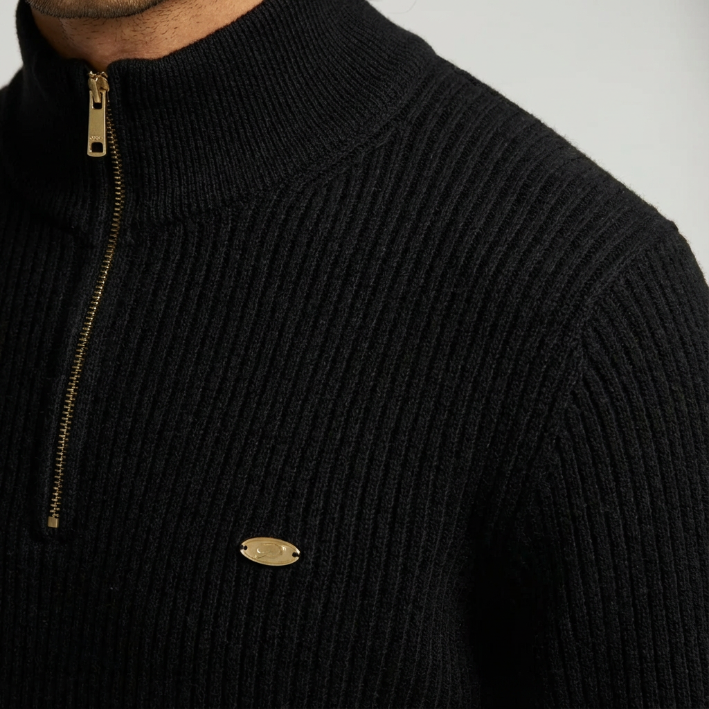 Aiden | Suéter de Punto Acanalado con Cremallera para Hombre