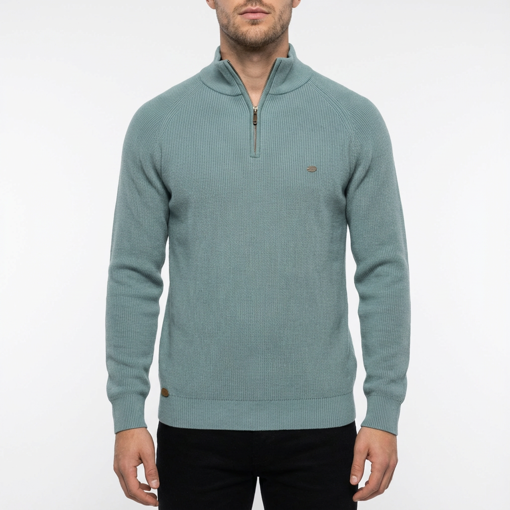Aiden | Suéter de Punto Acanalado con Cremallera para Hombre