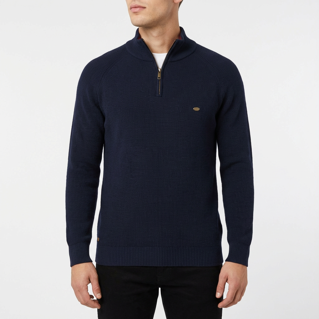 Aiden | Suéter de Punto Acanalado con Cremallera para Hombre