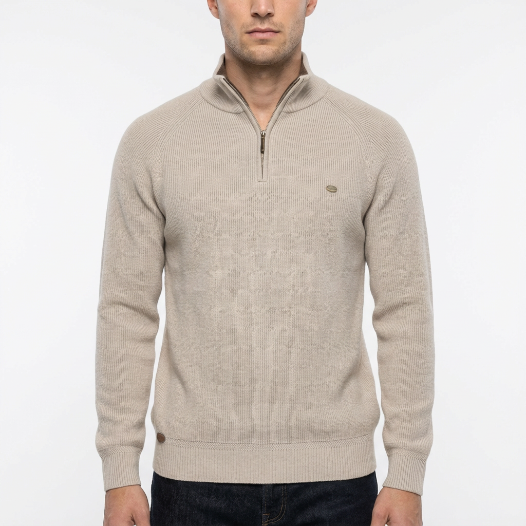 Aiden | Suéter de Punto Acanalado con Cremallera para Hombre