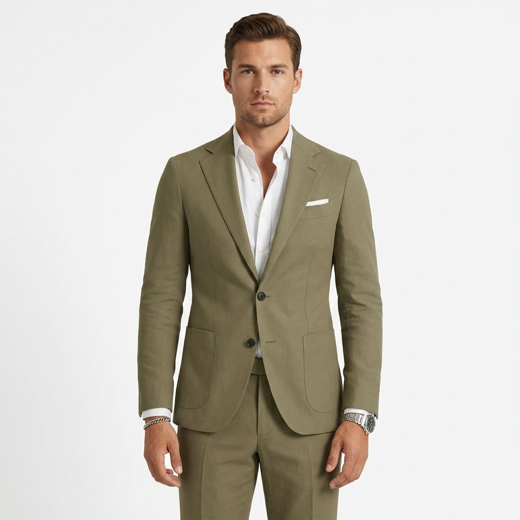 Alejandro | Traje Dos Piezas Hombre Con Solapa Clásica Y Botones Contraste | Smart Casual