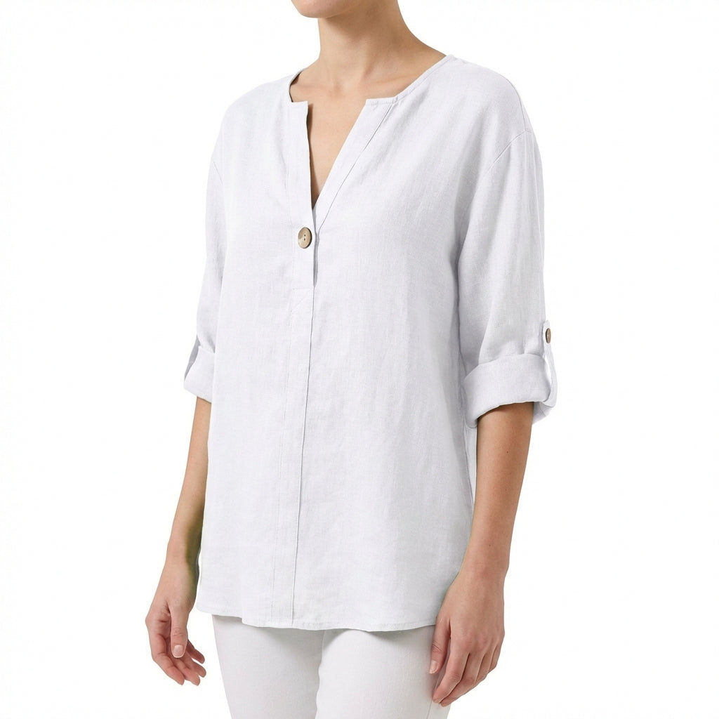 Amparo | Blusa Holgada Cuello Mao Mujer