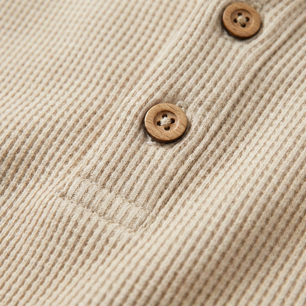 Braulio | Hombre Camiseta Henley Manga Larga Casual