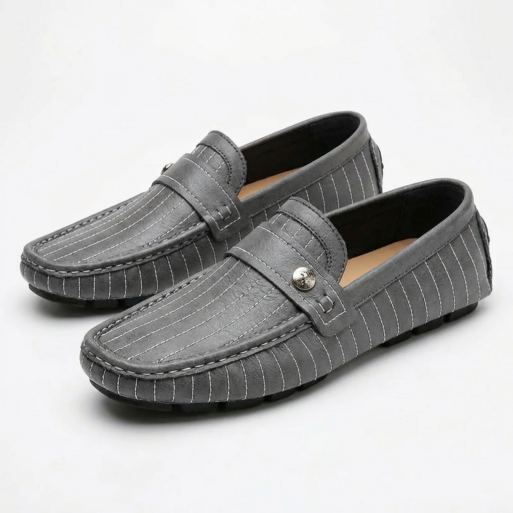 Carlos | Mocasines Hombre Con Costuras Contraste Y Botón Decorativo | Moderno