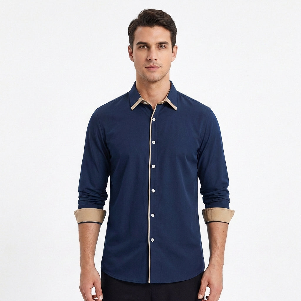 Diego | Camisa Hombre Con Detalles En Contraste Y Cuello Clásico | Elegante