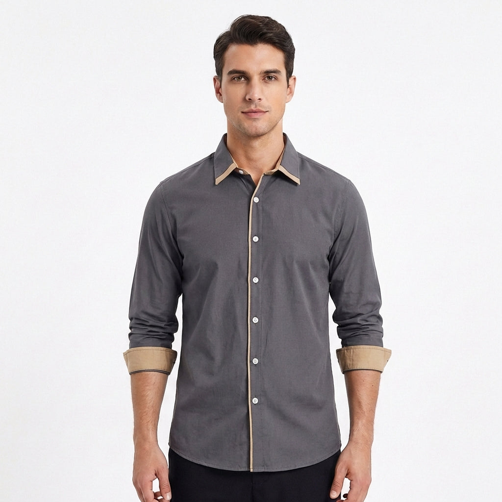 Diego | Camisa Hombre Con Detalles En Contraste Y Cuello Clásico | Elegante