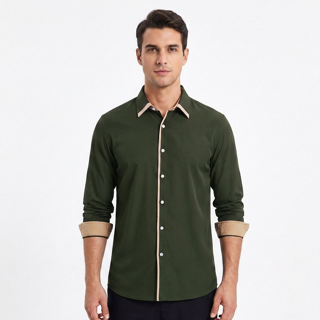 Diego | Camisa Hombre Con Detalles En Contraste Y Cuello Clásico | Elegante