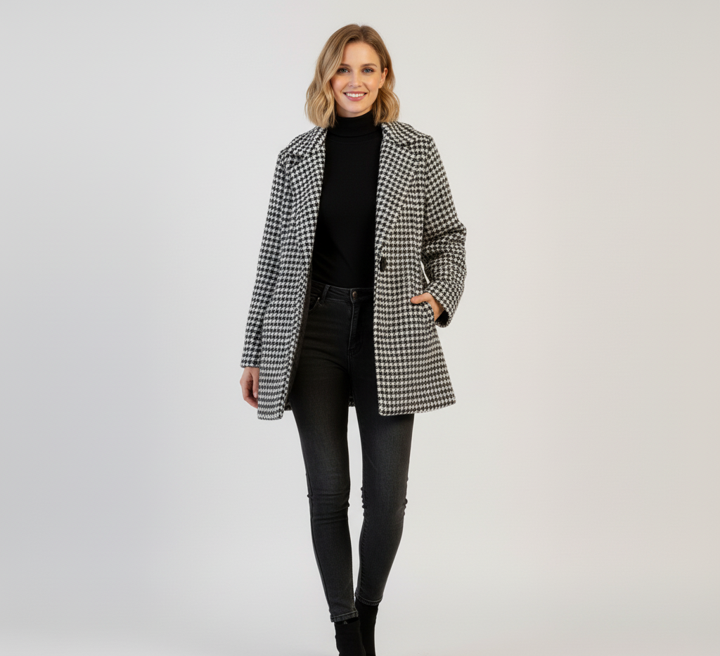 CHELSEA™ | ABRIGO LARGO A CUADROS