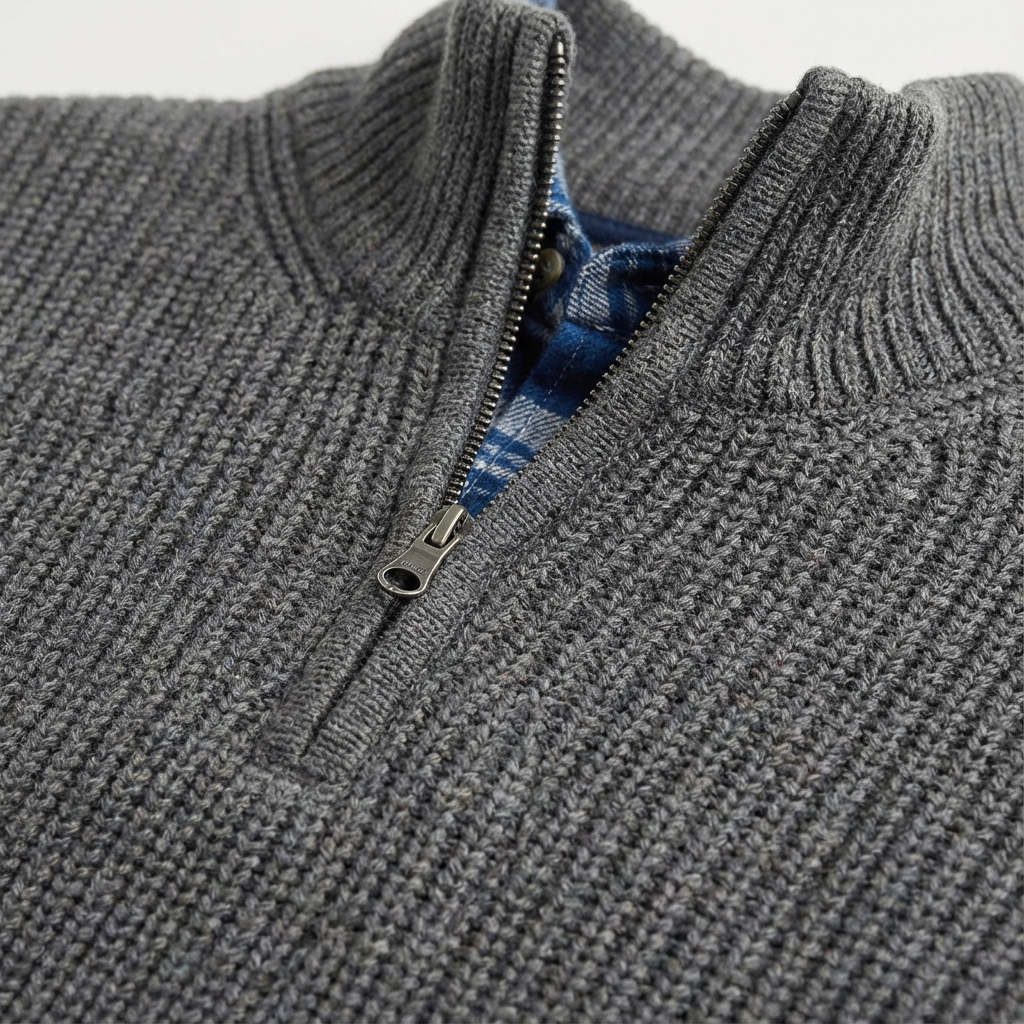 Grayson | Suéter para Hombre con Cremallera Corta de Cuarto