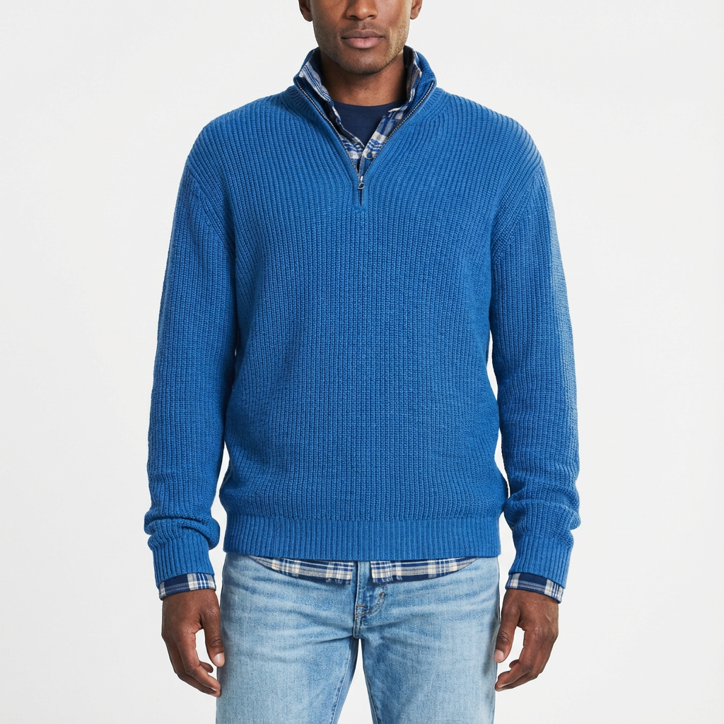 Grayson | Suéter para Hombre con Cremallera Corta de Cuarto