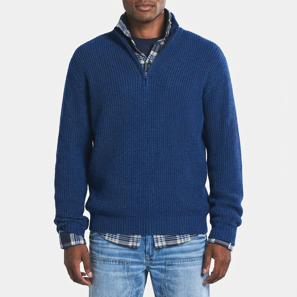 Grayson | Suéter para Hombre con Cremallera Corta de Cuarto