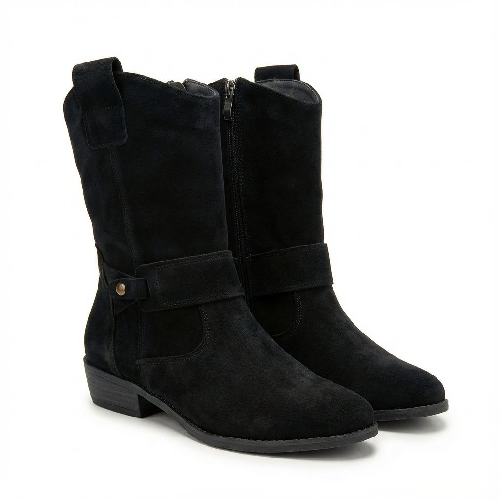 Hazel | Botas de Mujer de Media Caña con Tacón Ancho y Diseño Slouch