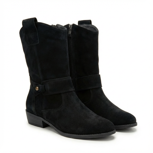 Hazel | Botas de Mujer de Media Caña con Tacón Ancho y Diseño Slouch