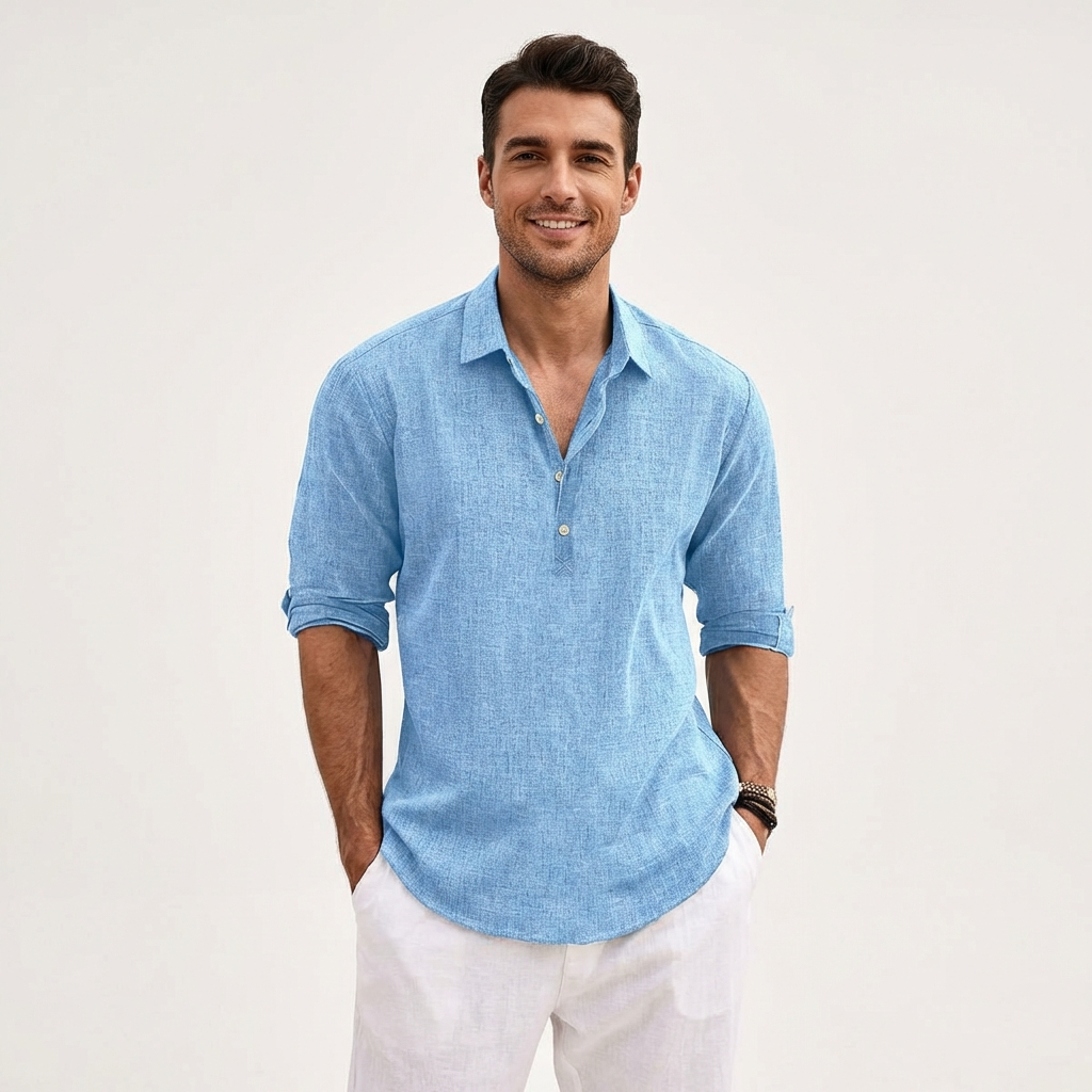 Hugo | Camisa Hombre Con Cuello Clásico Y Manga Enrollada | Casual