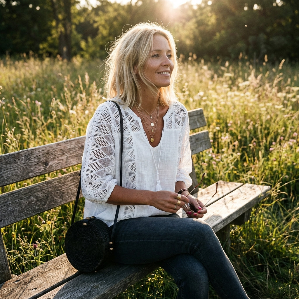 Ina | Blusa Crochet con Borlas Mujer Boho