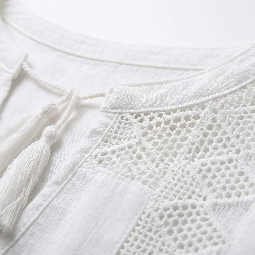 Ina | Blusa Crochet con Borlas Mujer Boho