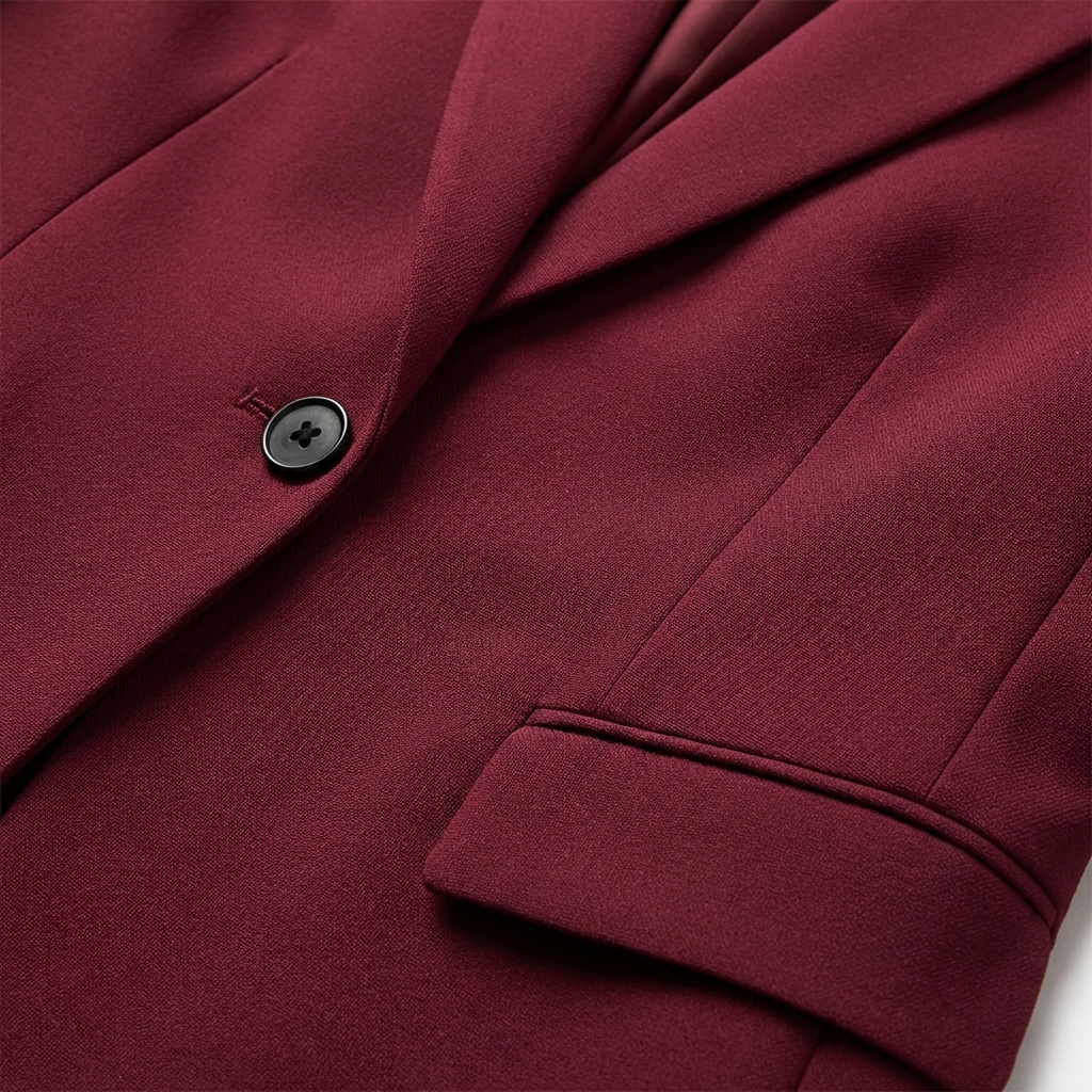 Isabel | Blazer borgoña Mujer Con Cierre De Un Botón Y Corte Slim Fit | Ejecutivo