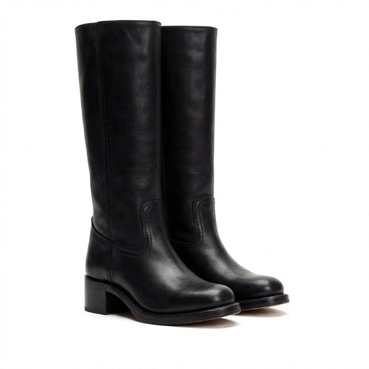 Jimena | Mujer Botas Altas Caña Recta Tacón Bajo