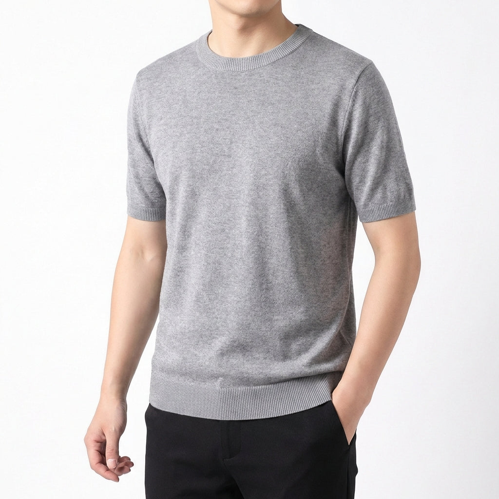 Leandro | Hombre Camiseta Punto Manga Corta Básica