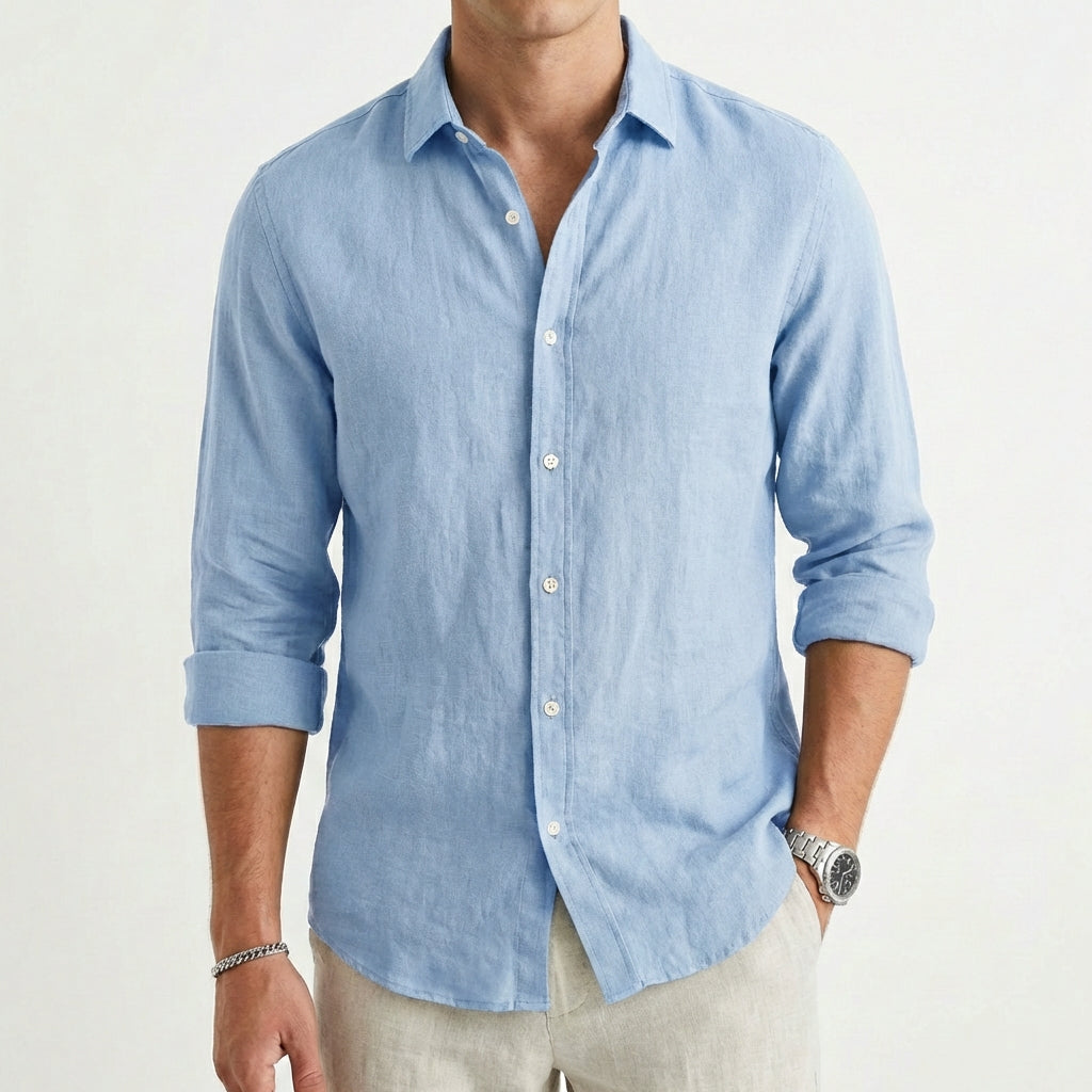 Lucas | Camisa Hombre Con Cuello Clásico Y Manga Larga | Casual
