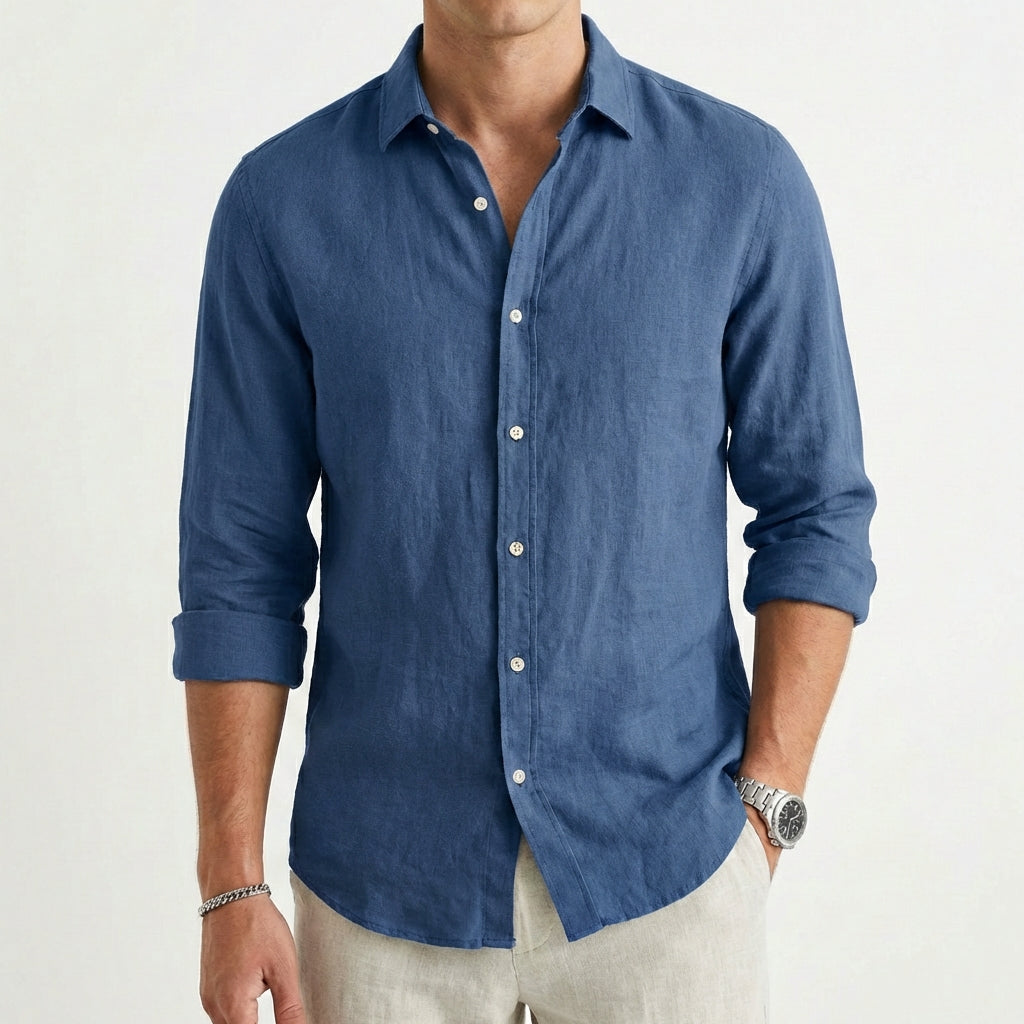Lucas | Camisa Hombre Con Cuello Clásico Y Manga Larga | Casual