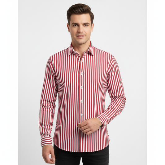Lucas | Camisa Hombre Con Estampado De Rayas Y Cuello Button-Down | Clásico