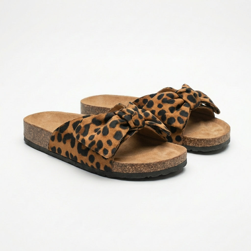 Luna | Sandalias Mujer Con Lazo Decorativo Y Suela Plana | Veraniego