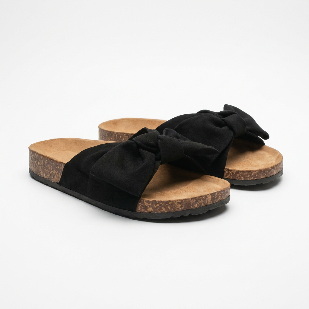 Luna | Sandalias Mujer Con Lazo Decorativo Y Suela Plana | Veraniego