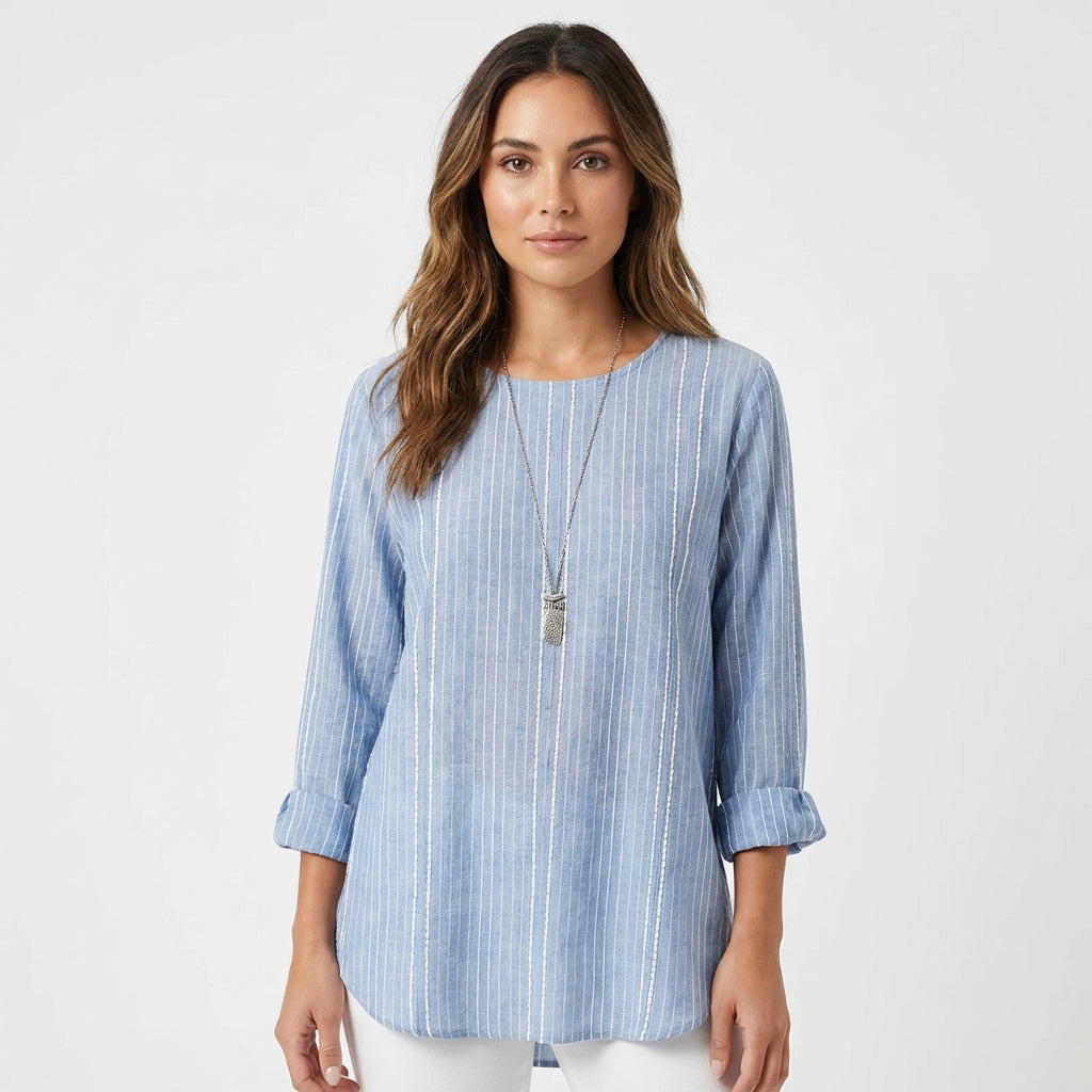 Marta | Blusa Rayas Manga Tres Cuartos Mujer