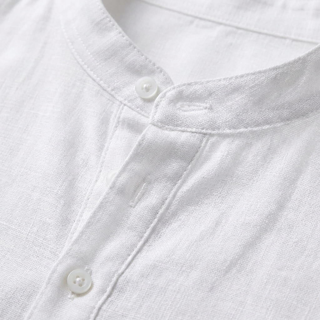 Mateo | Camisa Hombre Con Cuello Mao Y Manga Larga | Casual