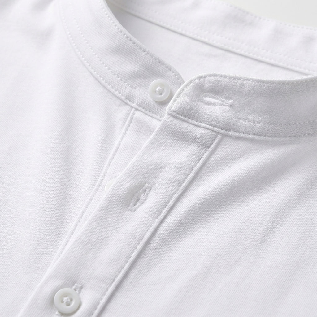 Mateo | Camiseta Cuello Mao Botones Manga Larga Hombre