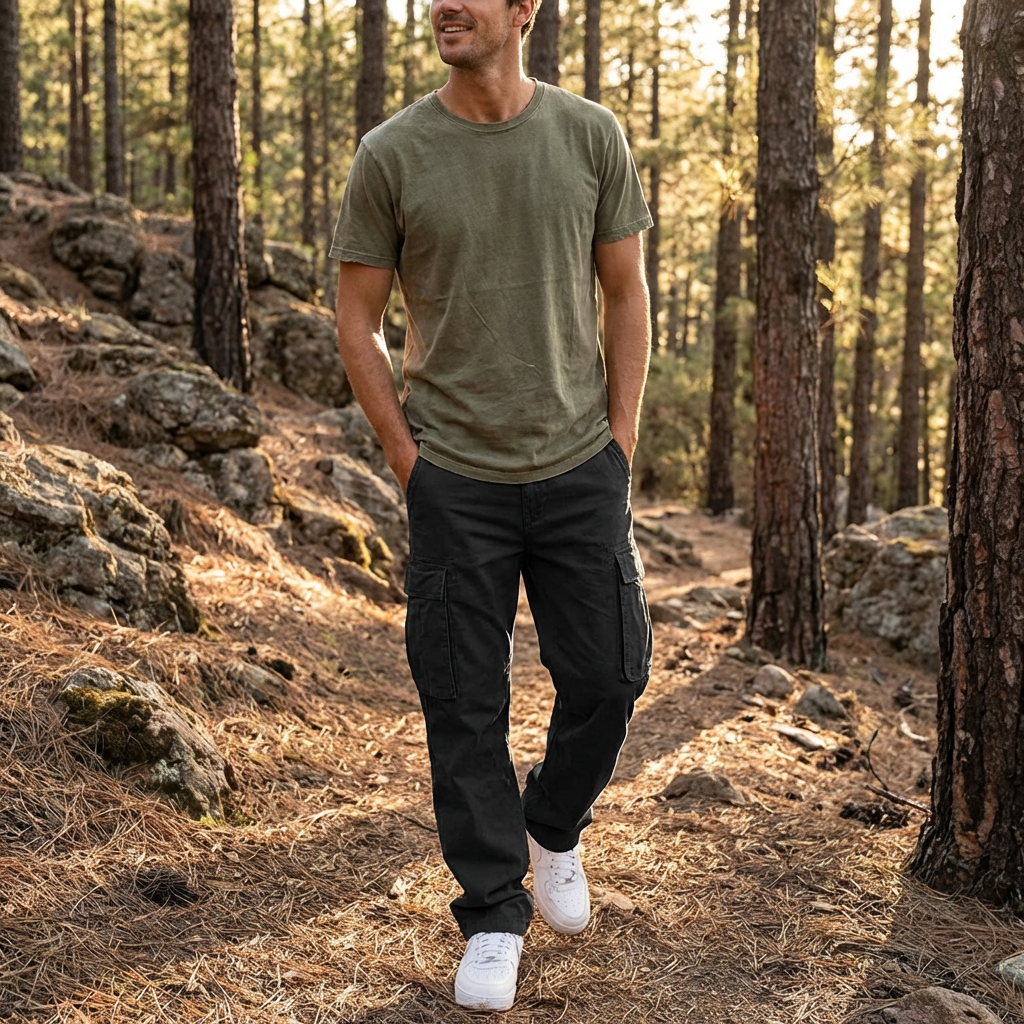 Mateo | Pantalón Cargo Hombre Con Bolsillos Con Solapa Y Corte Holgado | Utility