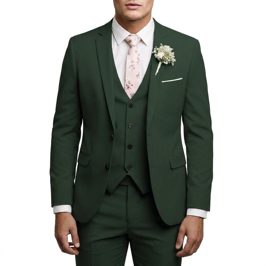 Mateo | Traje De Novio Hombre Con Chaleco A Juego Y Solapa De Muesca | Elegante
