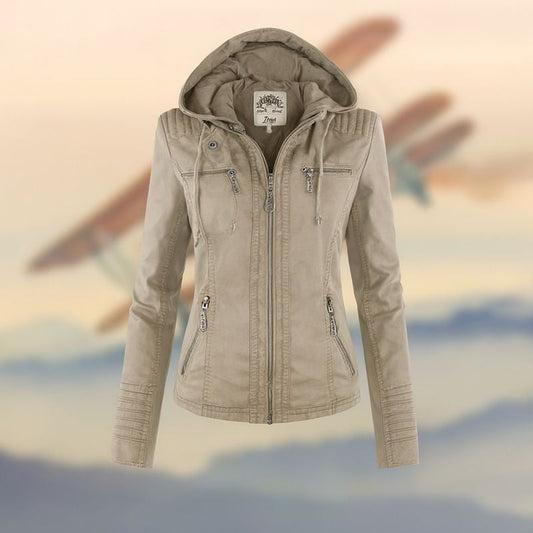 Mujer Chaqueta Con Capucha y Bolsillos con Cremallera | Coat