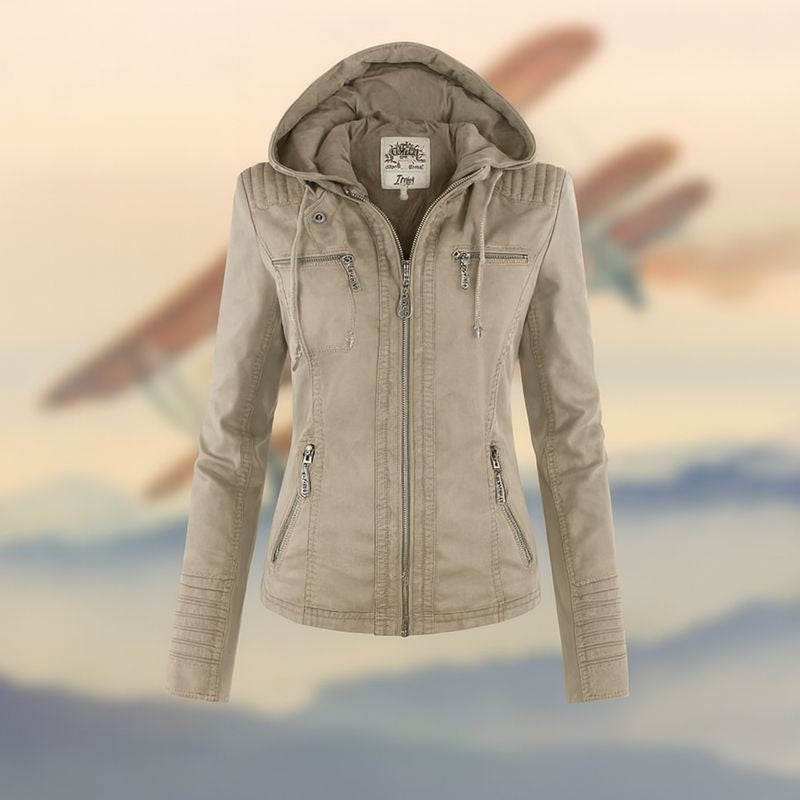 Mujer Chaqueta Con Capucha y Bolsillos con Cremallera | Coat
