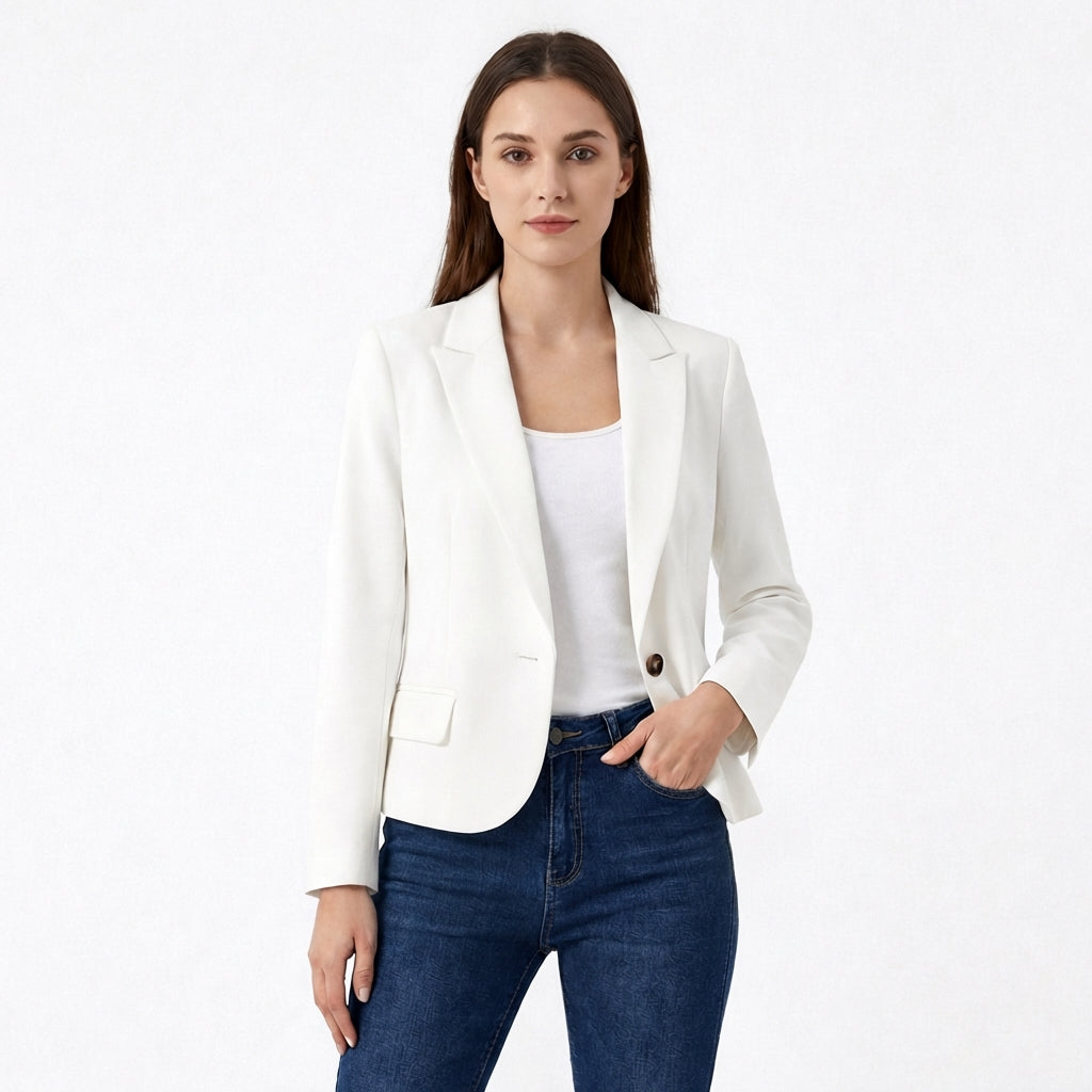 Nerea | Blazer Un Botón Corte Recto Elegante Mujer