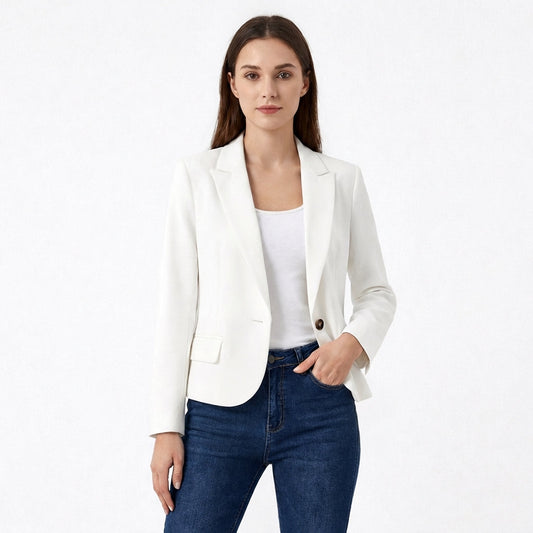 Nerea | Blazer Un Botón Corte Recto Elegante Mujer