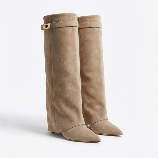 Nicole | Botas de Mujer hasta la Rodilla con Tacón Ancho y Punta Estilizada