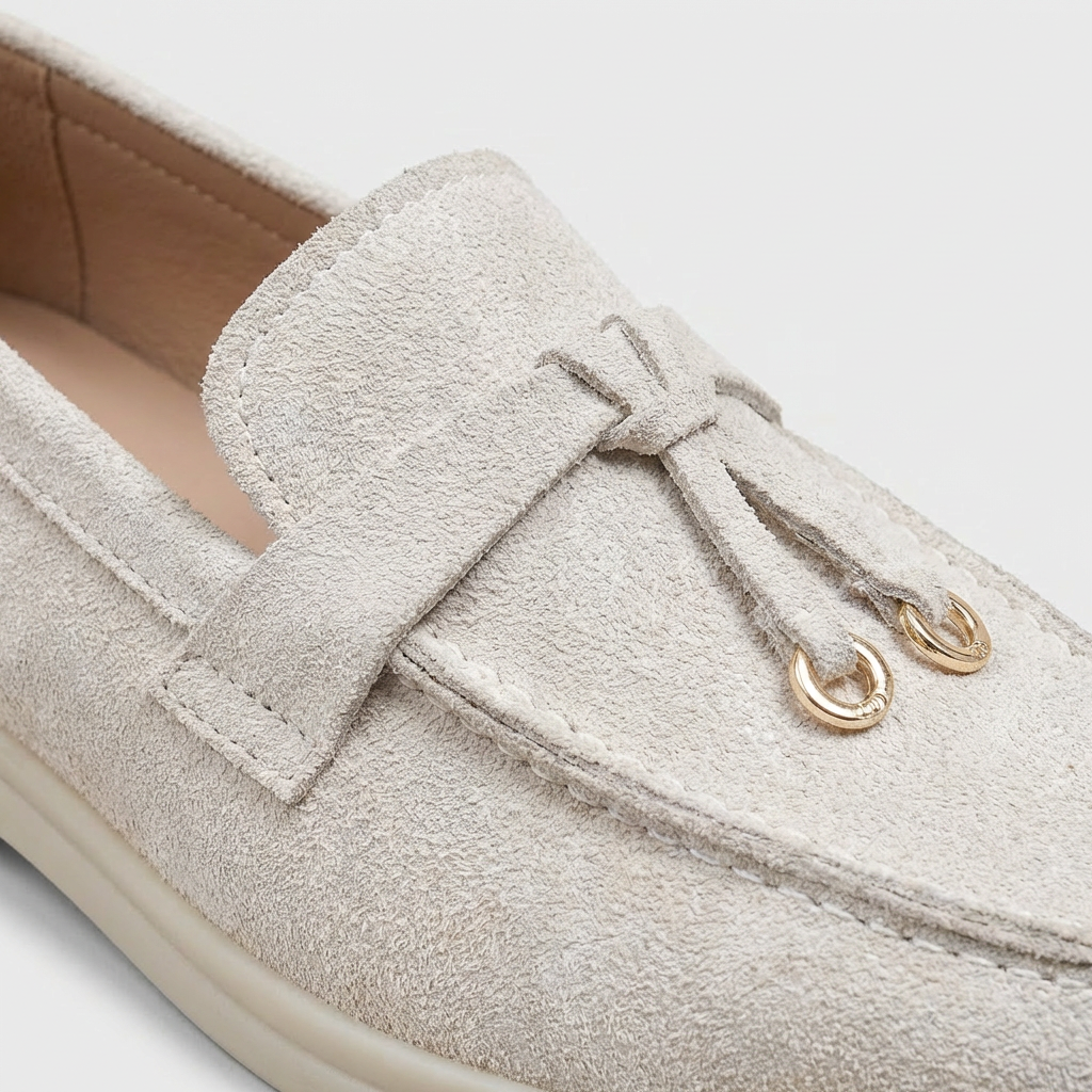 Pilar | Mocasines con Ojales Dorados Planos Casual Mujer