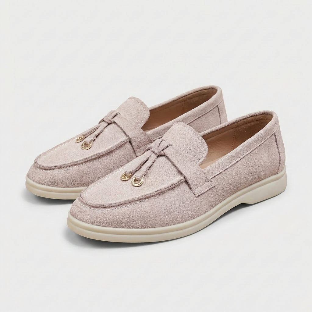 Pilar | Mocasines con Ojales Dorados Planos Casual Mujer