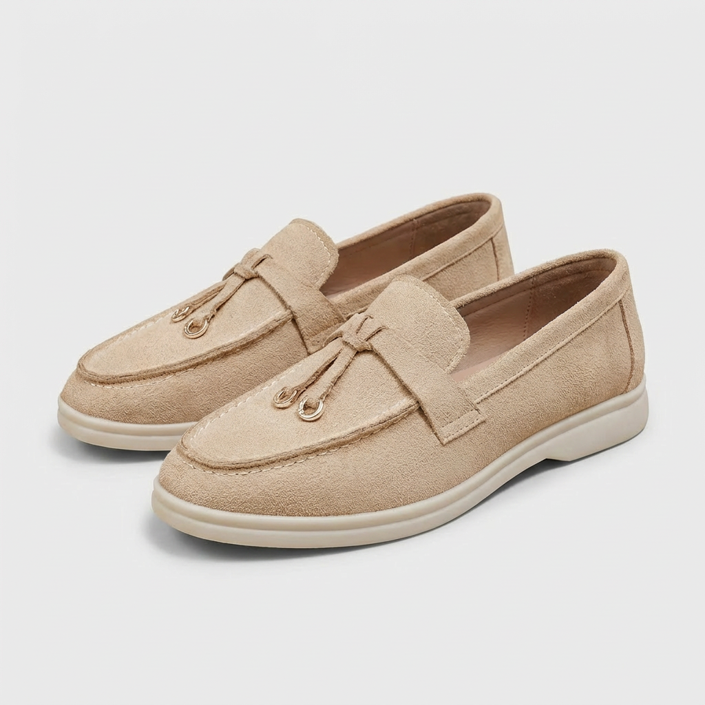 Pilar | Mocasines con Ojales Dorados Planos Casual Mujer