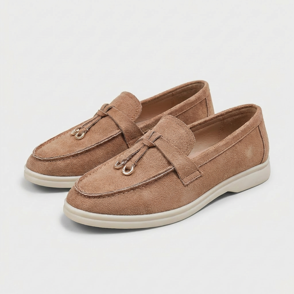 Pilar | Mocasines con Ojales Dorados Planos Casual Mujer