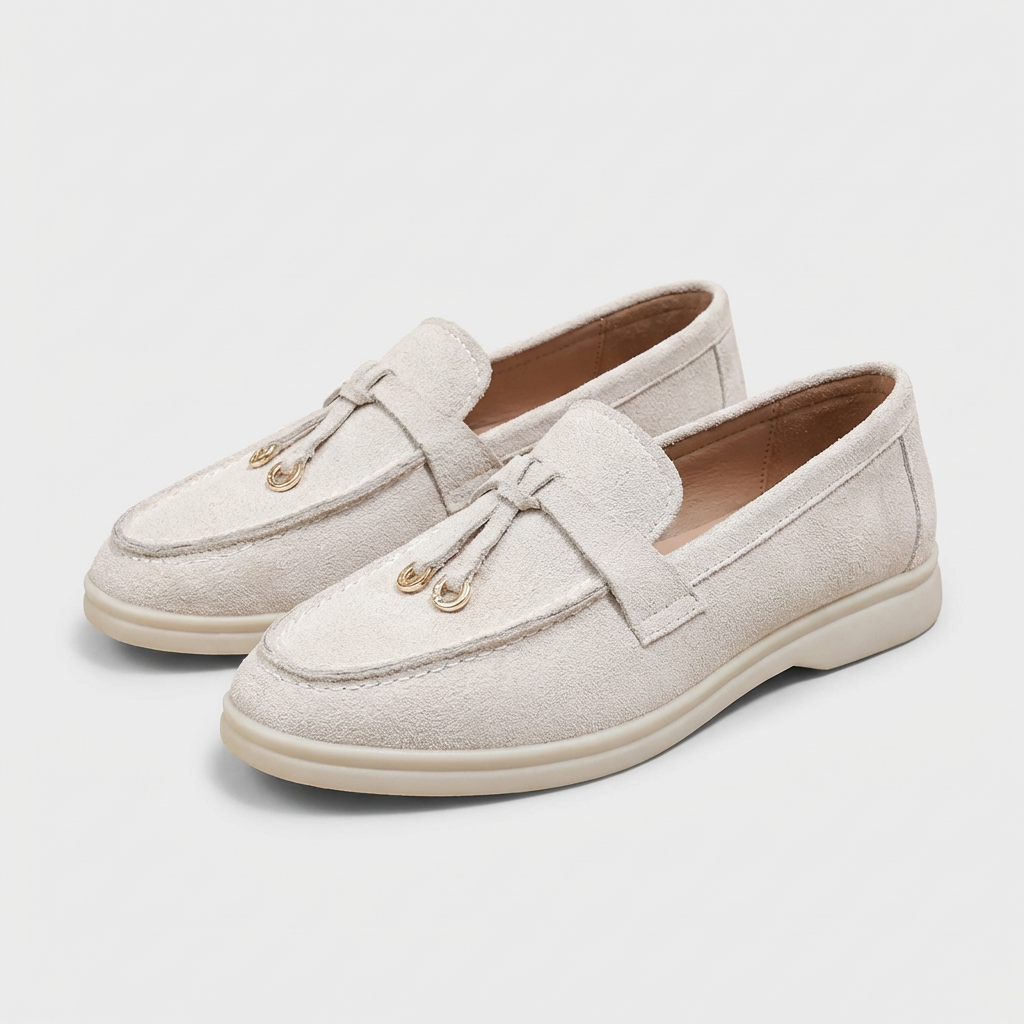 Pilar | Mocasines con Ojales Dorados Planos Casual Mujer