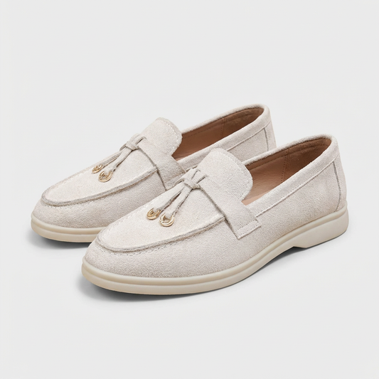 Pilar | Mocasines con Ojales Dorados Planos Casual Mujer