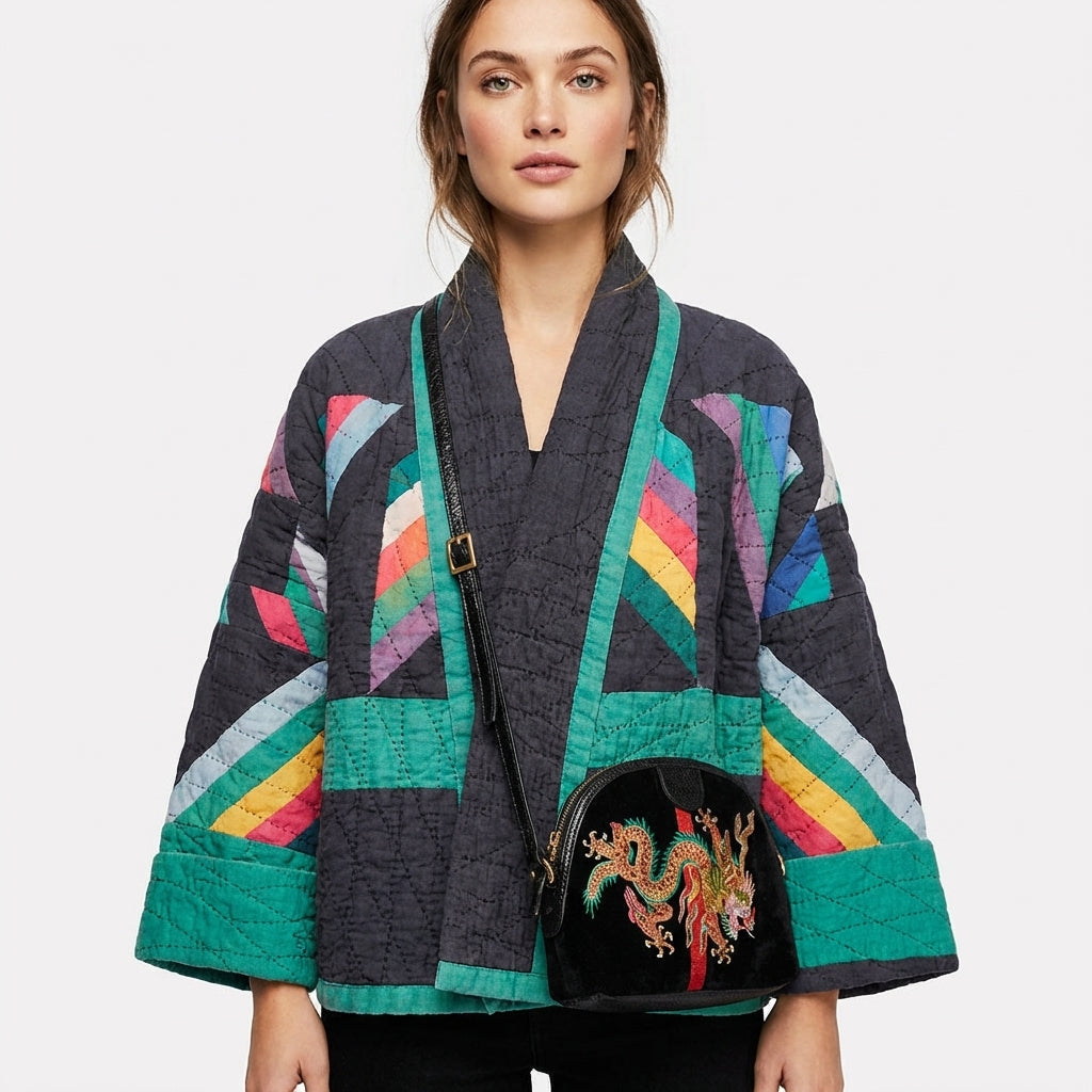Quimera | Chaqueta Acolchada Patchwork Mujer Boho