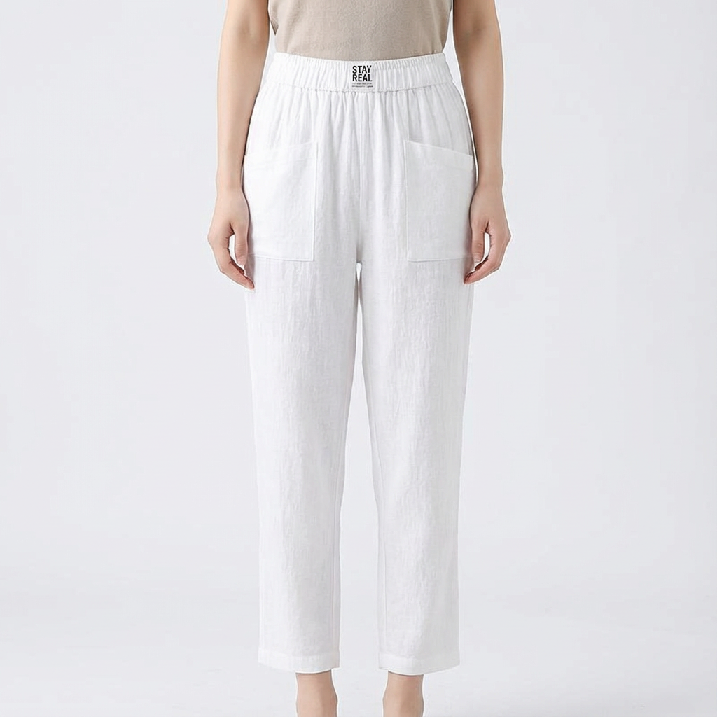 Rea | Pantalones Rectos de Cintura Elástica para Mujer