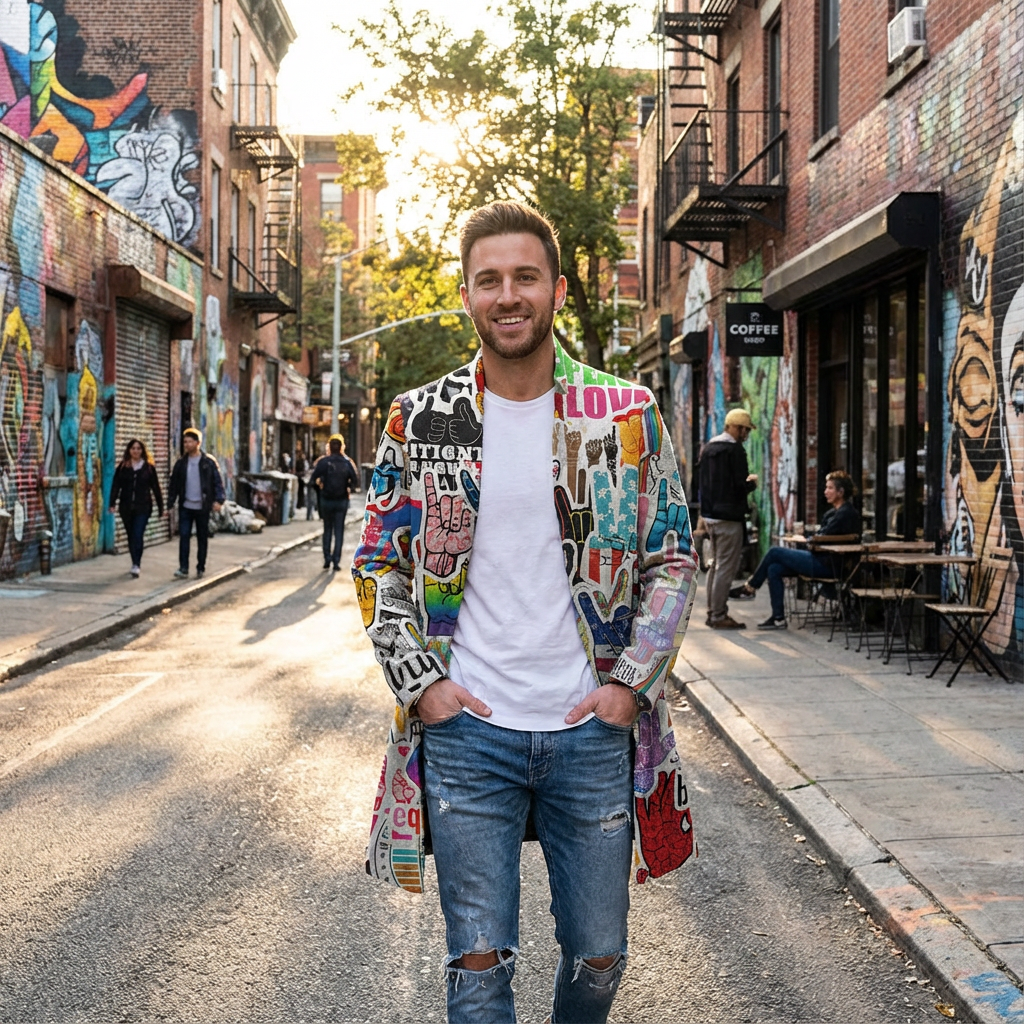Reid | Abrigo Largo Estampado para Hombre