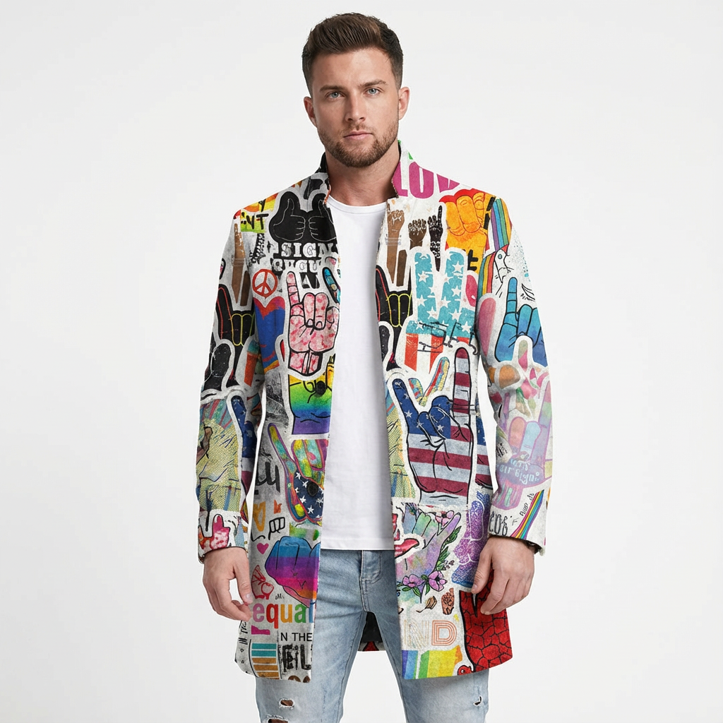 Reid | Abrigo Largo Estampado para Hombre